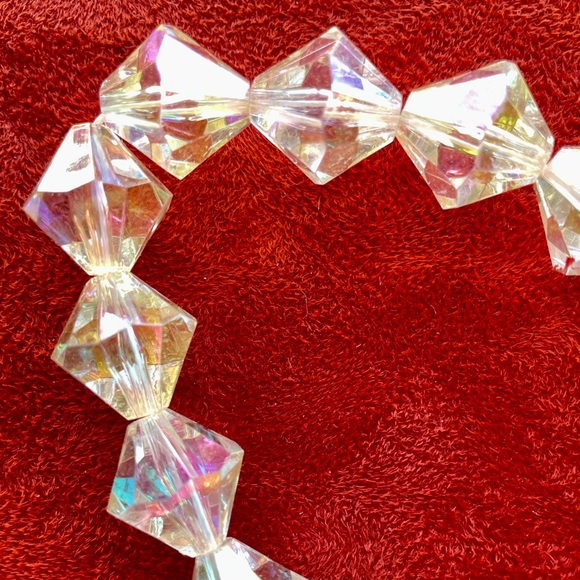 Beautiful Chunky Long IRIDESCENT Beaded Strand NECKLACE - Picture 4 of 5